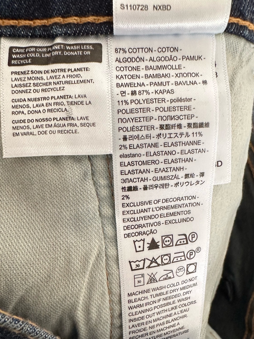 New Levi's 511 Slim Fit Jeans "Haley's Comet" Dark Wash Sz W34 L29 Flex Stretch - Picture 8 of 10